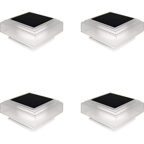 4X Lampes Solaires pour Poteaux de Clôture, de Terrasse ou D'Extérieur, Étanches à Énergie Solaire (1/4)