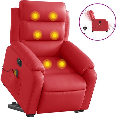 Maison Exclusive - Poltrona Alzapersona Reclinabile Elettrica Rossa in Similpelle (1/5)