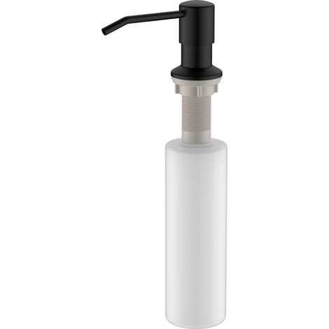 Avapax Distributeur de savon - 350 ml - Noir mat - Pompe ergonomique - Modèle à montage sur le dessus