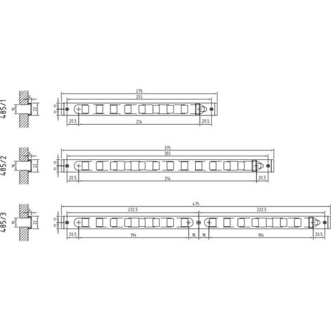 485/3 RENSON entrada de aire deslizante de aluminio 475 mm - aluminio anodizado F1 - 00048531