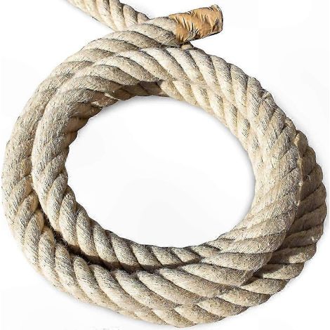 Corde en Chanvre Naturel Ø40mm, Ficelle Rustique pour Jardinage et Décoration, Rouleau de 40mm d'Épaisseur, Usage Extérieur et Intérieur (1/3)