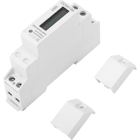 Compteur d'énergie numérique LCD, 220 V, monophasé, rail DIN, 5–20 A, compteur d'électricité électronique (kWh)