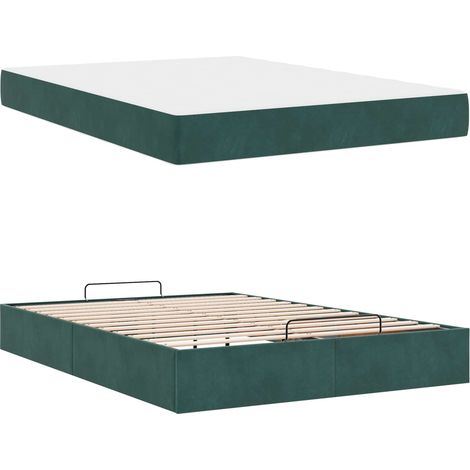 Maison Exclusive - Struttura letto con materasso 2 pz Verde Velluto (1/4)