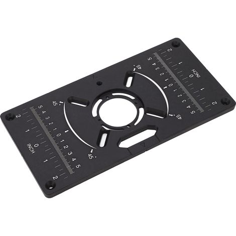 Plaque de défonceuse en alliage d'aluminium pour table de défonceuse, plateau rabattable noir pour machine à affleurer (1/5)