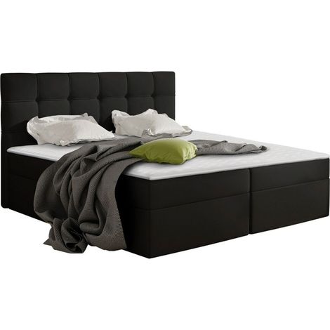 Cama continental Comfivo Gaudens, Soft 011, Continental, Doble, 140x200, Cuero ecológico, Somieres, 146x206x113cm (1/5)