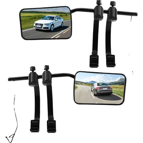 Miroirs de Caravane, Compatibilité Universelle, Installation Facile, noir (1/2)