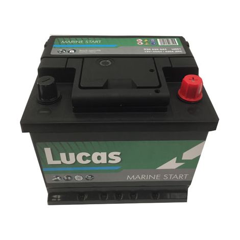Batterie de démarrage 12V 50Ah LM01 – CCA 440A pour camping-car – Décharges lentes – Dimensions 207x175x175 mm – Lucas (1/2)