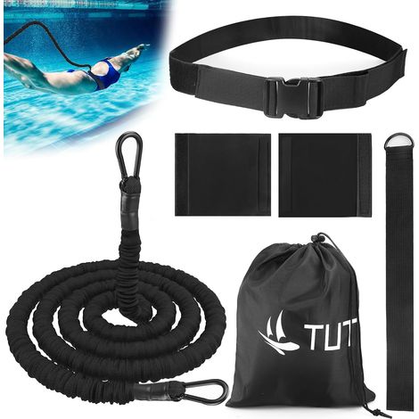 Ceinture de Natation, Ceinture de Natation pour la Piscine Corde de Natation (4 à 10 m), Elastique de Nage Piscine Ceinture d'entraînement Réglable pour Adultes - Nage Contre Courant Ceinture (1/5)