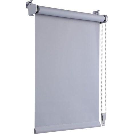 Tenda a Rullo Oscurante Termica Grigia 55x160 cm Senza Foratura (1/5)