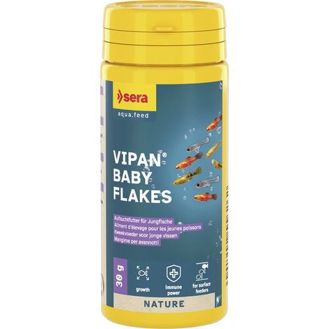 Sera Fischfutter zur Aufzucht Vipan Baby Flakes 50 ml Fischfutter