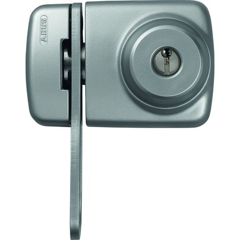 589270 7535 S Verrou de porte avec cylindre et étrier de blocage pour les portes à profilé d'encadrement fin Argenté (1/4)