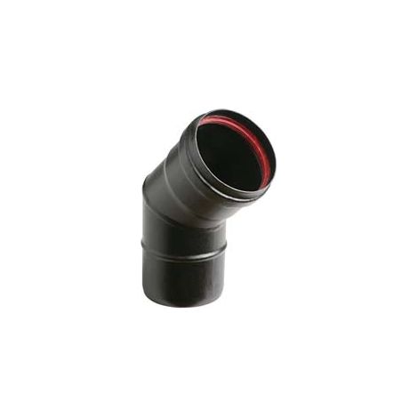 GOMITO A 45  ° PER STUFE A PELLET NERO OPACO ALA PELLET AETERNUM   EE ¸ mm.80    ALA