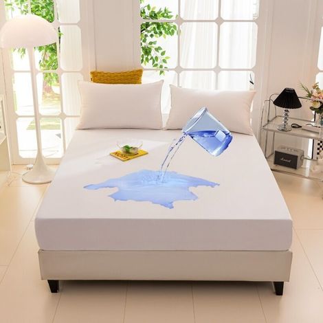 Protège Matelas Imperméable 90 x 200 cm,Couvre Matelas Serviette éponge Drap Housse,Alèse Respirante,Anti Acarien,Antibactérien,Housse Protection Lit Adulte et Enfant/Lavable à 30°C (Single) (1/5)