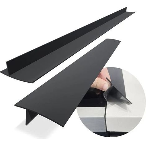 HOXILEELEOBande d'étanchéité pour plaque de cuisson - Bande d'étanchéité en silicone - Bande de remplissage d'espace - Lot de 2 (Noir)