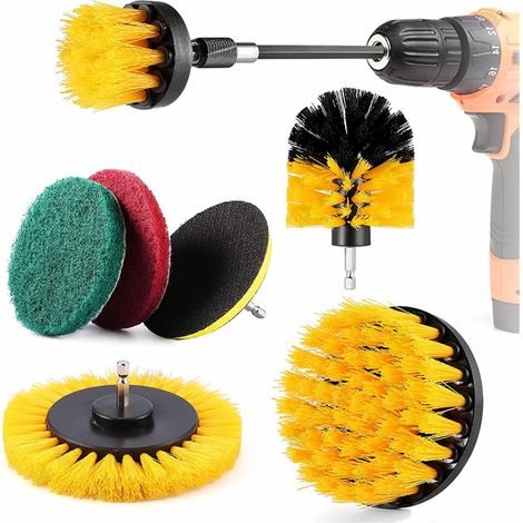 Ensemble de brosses de nettoyage, brosses pour nettoyer la céramique, le marbre, les joints, la salle de bain, la cuisine, les sols, le carrelage et la voiture (1/5)