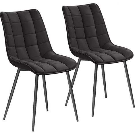 WOLTU 2Pcs dining chairs Living Room chairs Faux Leather with Padded Seat chairs Anthracite