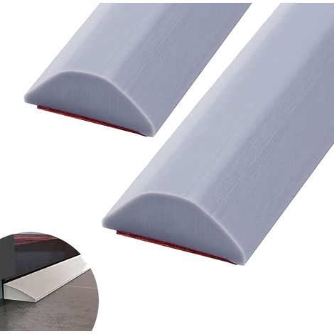 Lot de 2 barres de seuil de douche, barres de sol pour salle de bain et cuisine, bandes d'étanchéité pour parois de douche, gris 100 cm (1/5)