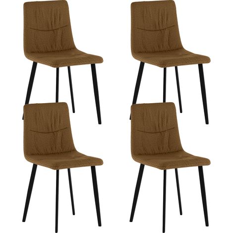 Set 4 Sedie Ariel 46x55x87,5 cm in Tessuto Easy-Clean Marrone (1/5)