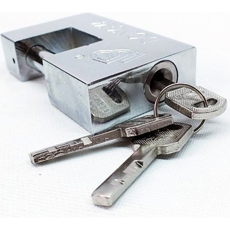 TRADE SHOP - Lucchetto In Acciaio Temprato Corazzato Antiscasso Catenaccio Per Cancello 60mm -