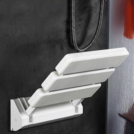 Folding Shower Seat in Aluminum and ABS, 330 x 320 x 70 mm (1/5)