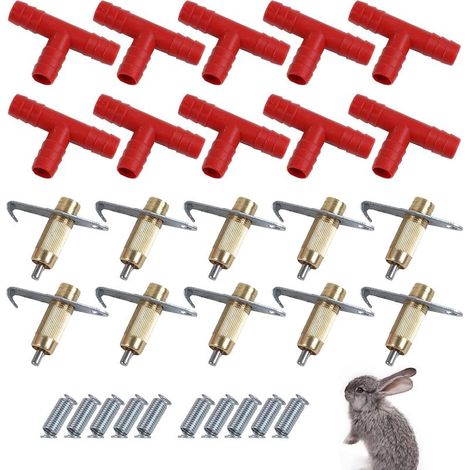 Mamelon Abreuvoir, Lapin Eau Mamelon, Abreuvoir de Mamelon pour Lapin, Abreuvoir Automatique de Lapin, Abreuvoir pour Lapin Cochon d'Inde Ferret, 10 Pcs (1/5)