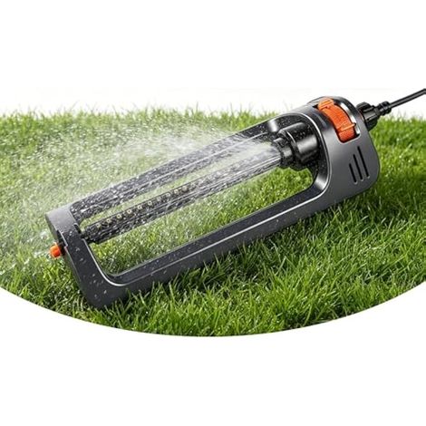 Arroseur de jardin carré, arroseur cylindrique à 19 trous avec fonction rotative pour pelouse et parterres de fleurs (1/5)
