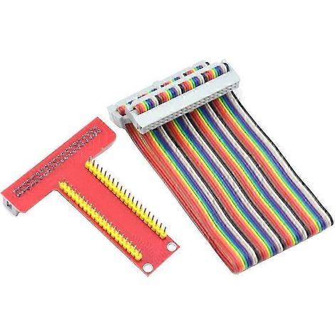 Carte d'extension GPIO type T pour Raspberry Pi + câble couleur 40 broches 4B/3B+/ZERO/W kns (1/5)