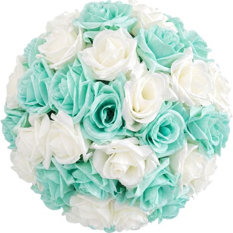 Künstliche Rosenkugeln für Tischdekorationen, künstliche Rosenarrangements für Hochzeiten, Geburtstagsfeiern, Dekoration aus Kunststoff, mintgrün und weiß
