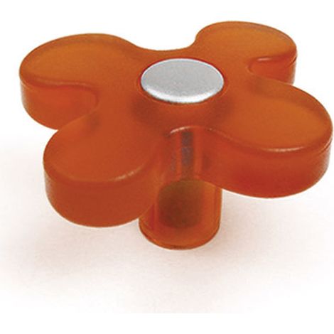 Pomo de plástico con acabado naranja, dimensiones: 49x49x26mm Ø: 49mm -