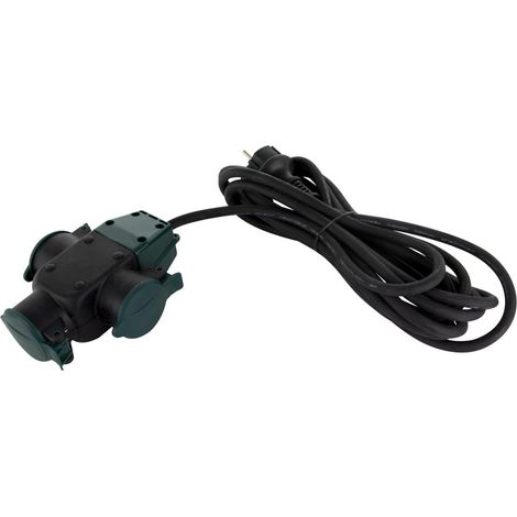 REV Verlängerungskabel 5 Meter Außen H05RR-F 3G1,5 mm, 3-fach Schutzkontakt Überspannschutz & Mehrfachstecker (1/3)