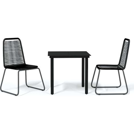 Maison Exclusive - Set Mobili da Pranzo per Giardino 3 pz Nero (1/5)