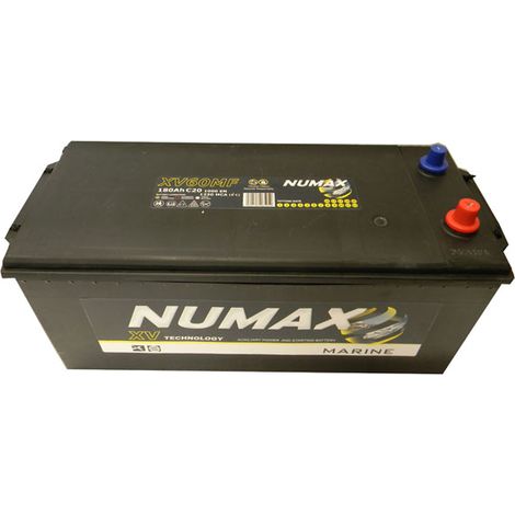 Numax – Batterie marine 12V 180Ah – XV60MF – CCA 1000A pour démarrage et servitude – Technologie CA/CA épaisses (1/3)