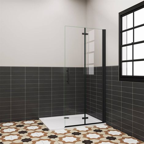 120x185cm 6mm ESG Faltwand Walk in Dusche Glaswand Duschtrennwand Falttür Duschtür (1/5)