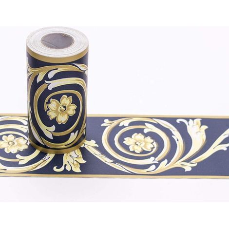 Frises Papier Peint Motif rond jaune 10 X 1000CM Moulure Murale Autocollant Murals Adhesif Murale Plinthe Adhesive PVC