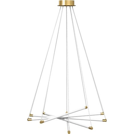 Plafoniera LED CHICFURN 50W 82 x 124 cm oro e bianco, 5 bracci regolabili (1/5)