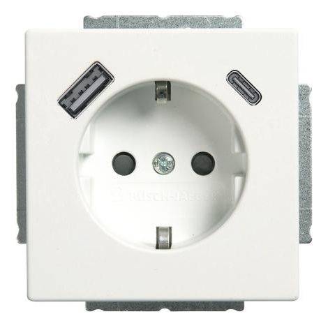 Busch-Jaeger Prise intermédiaire blanche ports USB-A et USB-C