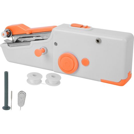 Machine à coudre portable à main, mini machine à coudre électrique domestique avec aiguille et fil, orange (1/5)