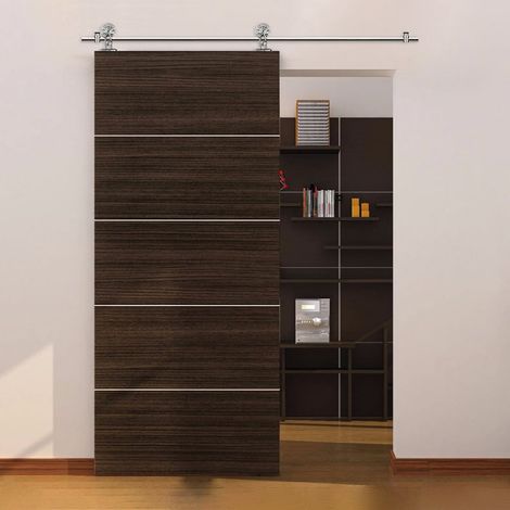 Set Completo Puerta (FABIO) Inox. Madera + Guia 2 Mts (1/5)