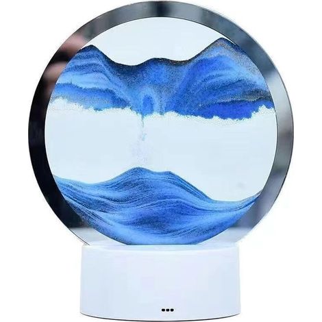 Sable Art Lampe de Table 3D Sable Peinture Lampe de Table Image de sable Dynamique à Tourner avec Lumière LED Flux Sable Arc Lampe de Nuit Ronde Double Face Mobile Sable Scène Rotative Bureau (1/5)