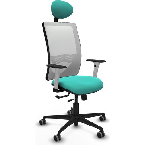 Sedia da lavoro piqueras y crespo Zulema bianco rete similpelle (1/2)