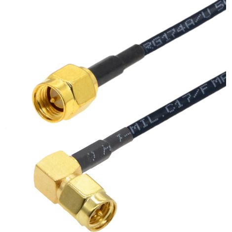 Cavo pigtail con connettore SMA RA / connettore SMA RG174 1m