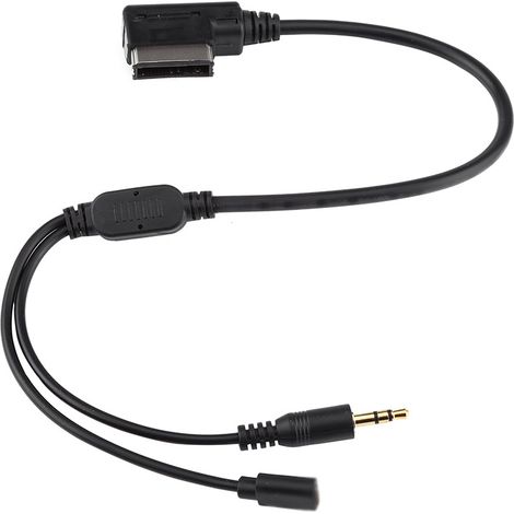 Câble adaptateur auxiliaire MP3 3,5mm pour voiture Audi A3 A8 Q5, compatible iPod iPhone 5/6 et iOS, connecteur audio jack universel, accessoire autoradio (1/5)
