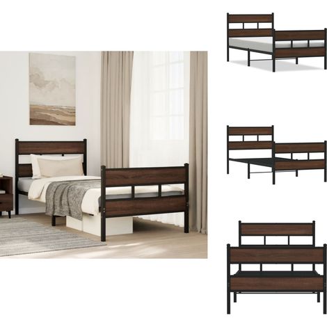 Cadre de lit sans matelas avec tête de lit pied de lit 75x190cm - Cadre De Lit - Cadres De Lit - Lit Simple - Lit (1/5)