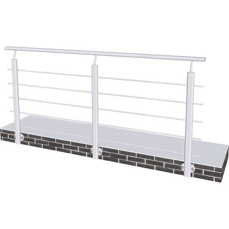 Aica 2mx0.87m Matt silver Mobility Adjustable Aluminum Handrail suitable for Steps/Stairs Side Walls (1/4)
