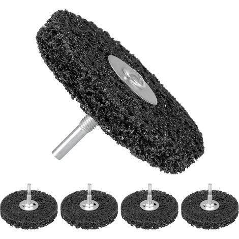 Lot de 5 disques 100 mm - Disque abrasif noir - Disque de nettoyage pour meuleuse d'angle de peinture, soudure à la rouille, nettoyage et retrait (1/5)