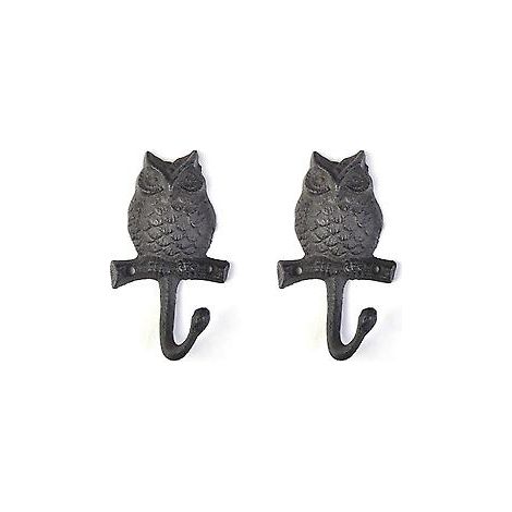 Hängehaken – Handtuchhaken – Haken – Wandhaken – Kleiderhaken – Haken – Mantelhaken – Eulenform – Schwarz – Metall – 12 x 7 x 3 cm (1/5)