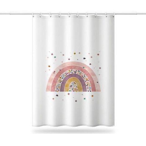 Rideau de Douche - FUNMOON - Abstrait Rose - 150x180cm - Imperméable - Anti-Moisissure (1/4)