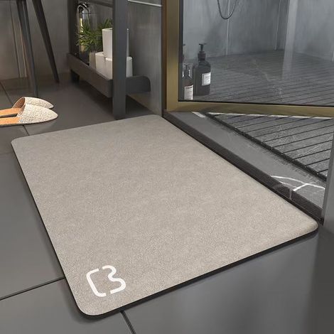 HSS-Tapis de bain antidérapant en terre de diatomées 50x80centimètre –Super absorbant –séchage rapide –Support en caoutchouc naturel – SWPtechnologie (1/5)