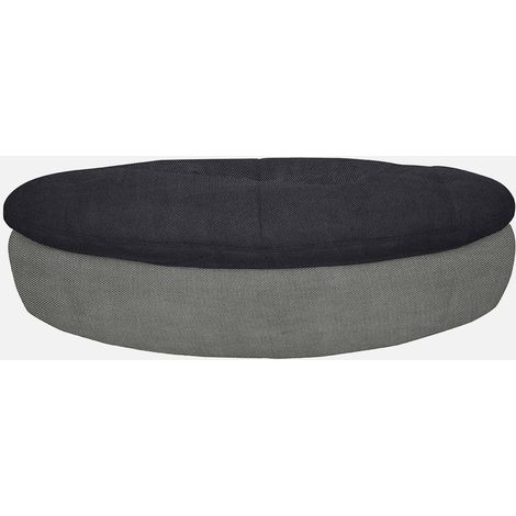 Oversize-Oval-Pouf, gepolstert, Wohnzimmer, dunkelgrauer Sockel Adamello - Dunkel Grau (1/4)