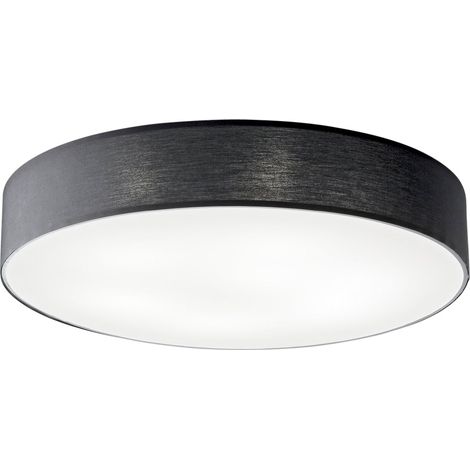 "Plafoniera CAPITAL in metallo e tessuto nero 98 cm."
